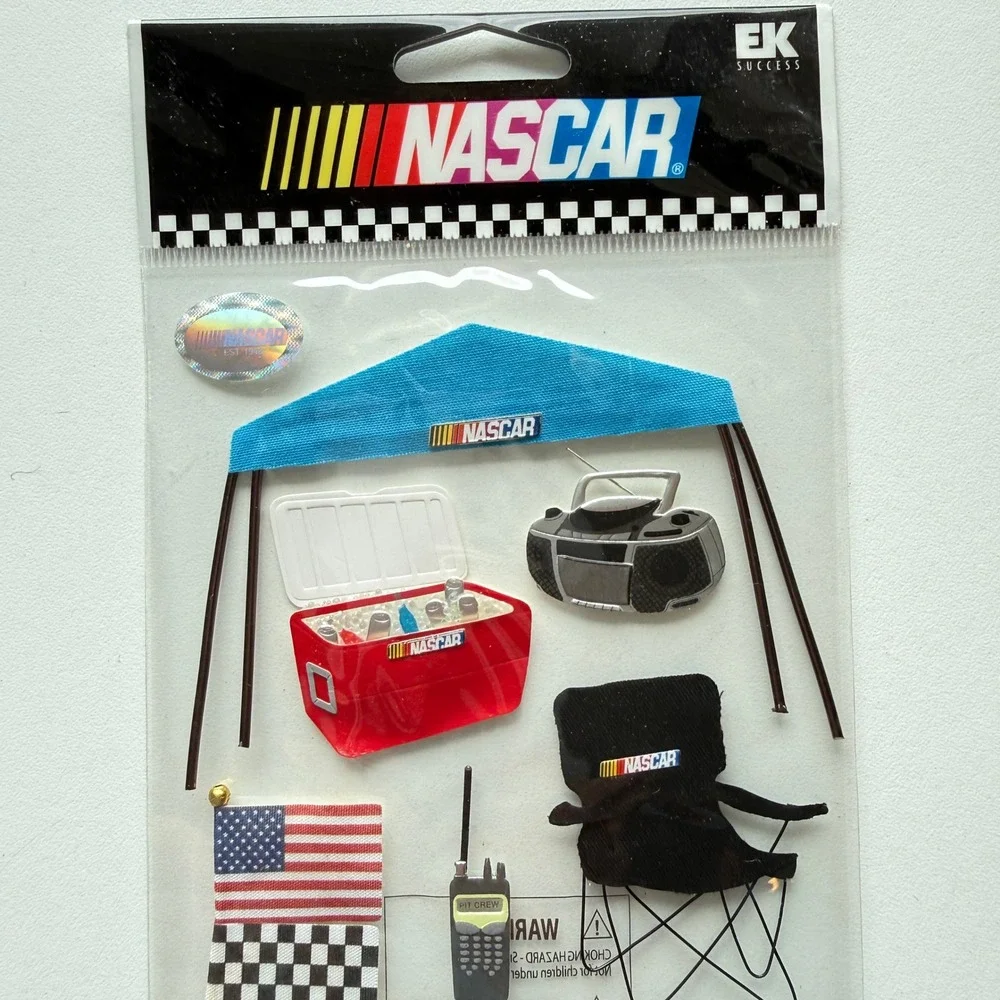 NASCAR EK Success Jolee's Boutique 3D Camper Tailgate Stickers 8pc NASJB03 NEW